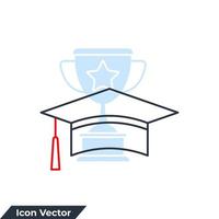 diploma uitreiking pet icoon logo vector illustratie. plein academisch pet symbool sjabloon voor grafisch en web ontwerp verzameling