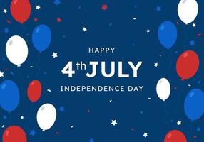 ontwerp gelukkig onafhankelijkheid dag van de Verenigde staten van Amerika, gedenkteken dag, versierd met een achtergrond van ballonnen en sterren, juli 4e. banier voor de internetten, groet kaart. vector