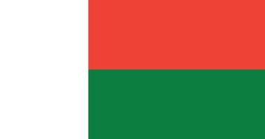 Madagascar vlag met origineel rgb kleur vector illustratie ontwerp