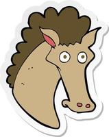 sticker van een cartoon paardenhoofd vector