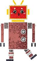 retro illustratie stijl cartoon robot vector