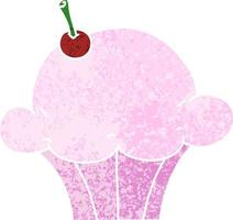 eigenzinnige retro illustratie stijl cartoon muffin vector