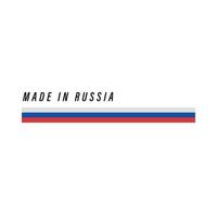 gemaakt in Rusland, insigne of etiket met vlag geïsoleerd vector