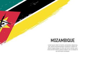 grunge gestileerd borstel beroerte achtergrond met vlag van Mozambique vector