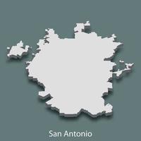 3d isometrische kaart van san antonio is een stad van Verenigde staten vector