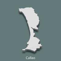 3d isometrische kaart van callao is een stad van Peru vector