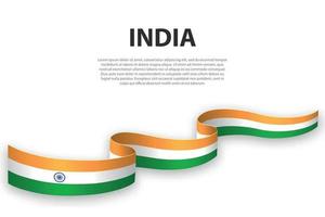zwaaiend lint of spandoek met vlag van india vector