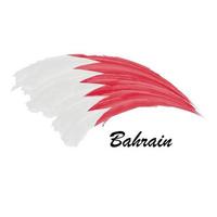 waterverf schilderij vlag van bahrein. borstel beroerte illustratie vector