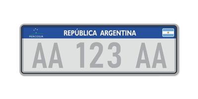 auto aantal bord . voertuig registratie licentie van Argentinië vector