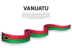 golvend lint of banier met vlag van vanuatu vector