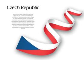 zwaaiend lint of spandoek met vlag van tsjechische republiek vector