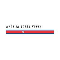 gemaakt in noorden Korea, insigne of etiket met vlag geïsoleerd vector