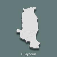 3d isometrische kaart van guayaquil is een stad van Ecuador vector