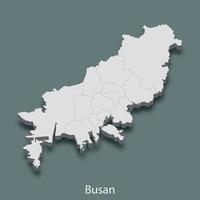 3d isometrische kaart van Busan is een stad van Korea vector