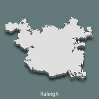 3d isometrische kaart van Raleigh is een stad van Verenigde staten vector