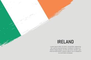 grunge gestileerd borstel beroerte achtergrond met vlag van Ierland vector