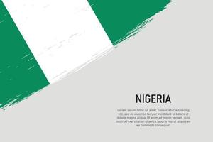 grunge gestileerd borstel beroerte achtergrond met vlag van Nigeria vector