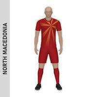 3d realistisch voetbal speler model. noorden Macedonië Amerikaans voetbal team vector