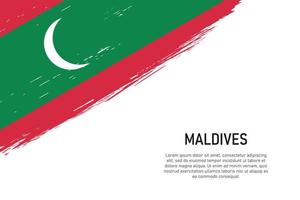 grunge gestileerd borstel beroerte achtergrond met vlag van Maldiven vector
