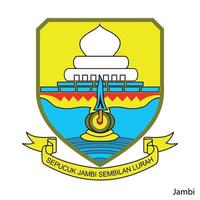 jas van armen van jambi is een Indonesisch regio. vector embleem