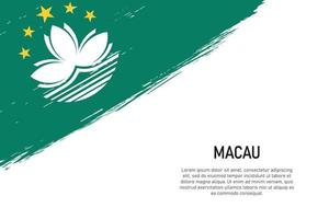 grunge gestileerd borstel beroerte achtergrond met vlag van macau vector