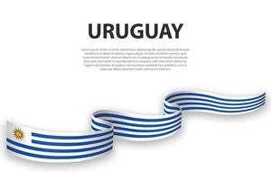 zwaaiend lint of spandoek met vlag van uruguay vector