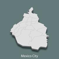 3d isometrische kaart van Mexico stad is een stad van Mexico vector