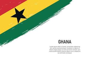 grunge gestileerd borstel beroerte achtergrond met vlag van Ghana vector