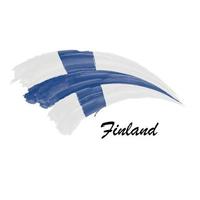 waterverf schilderij vlag van Finland. borstel beroerte illustratie vector
