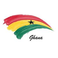 waterverf schilderij vlag van Ghana. borstel beroerte illustratie vector