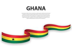 golvend lint of banier met vlag van Ghana vector