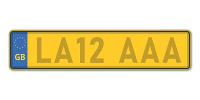 auto aantal bord. voertuig registratie licentie van Verenigde koninkrijk vector