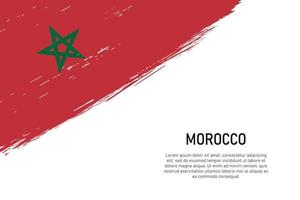 grunge gestileerd borstel beroerte achtergrond met vlag van Marokko vector