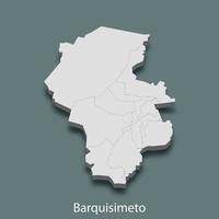 3d isometrische kaart van barquisimeto is een stad van Venezuela vector