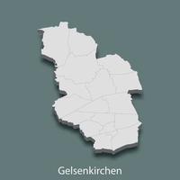 3d isometrische kaart van gelsenkirchen is een stad van Duitsland vector