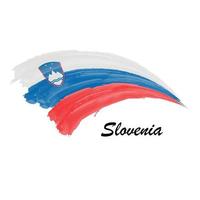 waterverf schilderij vlag van Slovenië. borstel beroerte illustratie vector