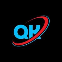 qk q k brief logo ontwerp. eerste brief qk gekoppeld cirkel hoofdletters monogram logo rood en blauw. qk logo, q k ontwerp. qk, q k vector