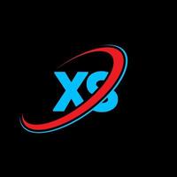 xs X s brief logo ontwerp. eerste brief xs gekoppeld cirkel hoofdletters monogram logo rood en blauw. xs logo, X s ontwerp. xs, X s vector