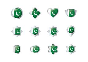 Gratis Pakistan vlag badge vectoren