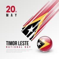 oosten- Timor nationaal dag. poster sjabloon ontwerp. glas effect stijl illustratie. vector