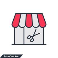 kapper winkel icoon logo vector illustratie. op te slaan in schaar symbool sjabloon voor grafisch en web ontwerp verzameling