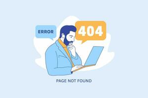 illustraties gefrustreerd uitdrukking bedrijf Mens voor oops 404 fout ontwerp concept landen bladzijde vector