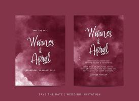 reeks van bruiloft uitnodiging sjabloon met abstract waterverf vector