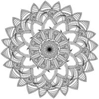 abstract mandala met gestreept bloemblaadjes, meditatief kleur bladzijde in de vorm van een fantasie bloem vector