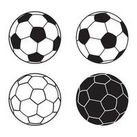 voetbal bal vector illustratie set, voetbal bal icoon. Amerikaans voetbal gemakkelijk zwart stijl, vector illustratie.