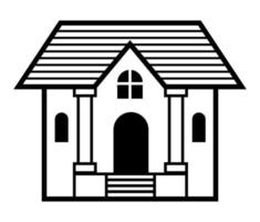 huis icoon illustratie. zwart en wit, monochroom, gemakkelijk huis buitenkant illustratie. gemakkelijk huis icoon ontwerp voor uw ontwerp projecten. vector