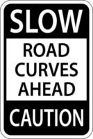 langzaam weg curves verder voorzichtigheid teken vector