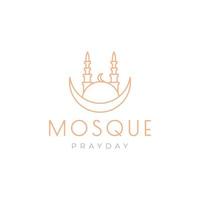 uniek koepel moskee logo ontwerp vector