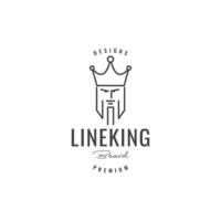 gezicht tekenfilm oud gebaard koning kroon insigne logo vector