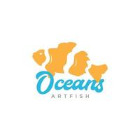 Ocellaris clown vis zee logo ontwerp vector